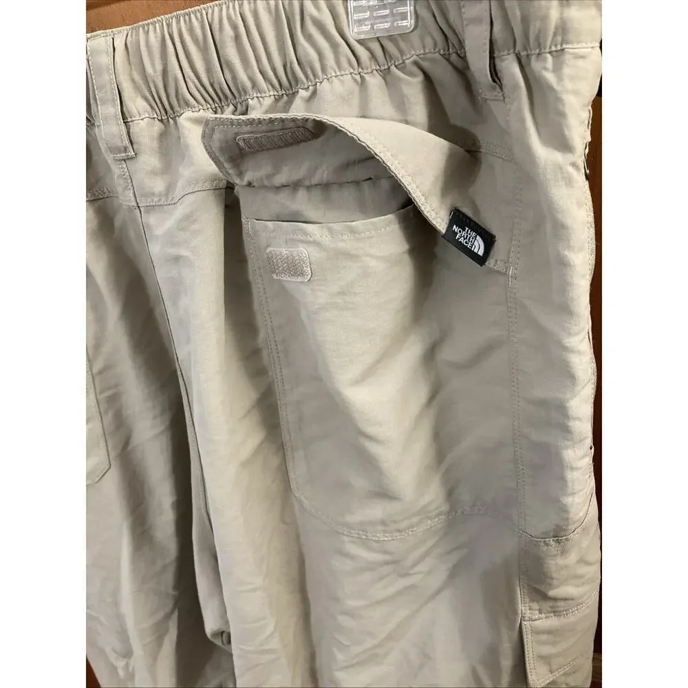 THE‎ NORTH FACE Convertible Cargo Pants Shorts Mens Sz XXL Tan Nylon Adjustable